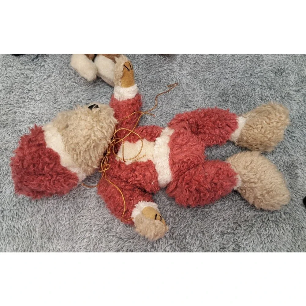 Lot of 8 VTG Boyds Bears Holiday Plush Teddy Santa Plaid Dress Cat Scarf Robe